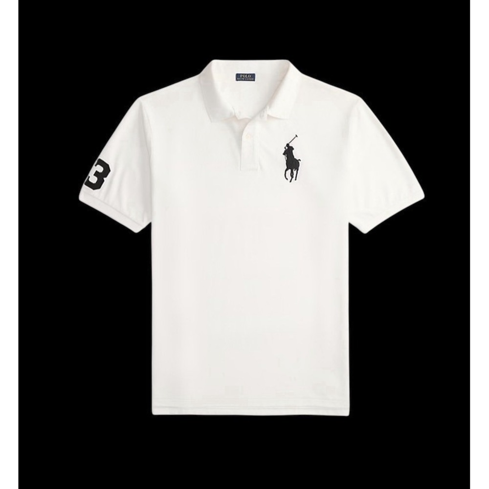 Polo Ralph Lauren Mens White Big Pony #3  Short Sleeve Shirt 2XLT